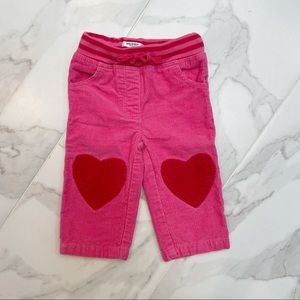 Baby Boden Heart Patched Corduroy Pants